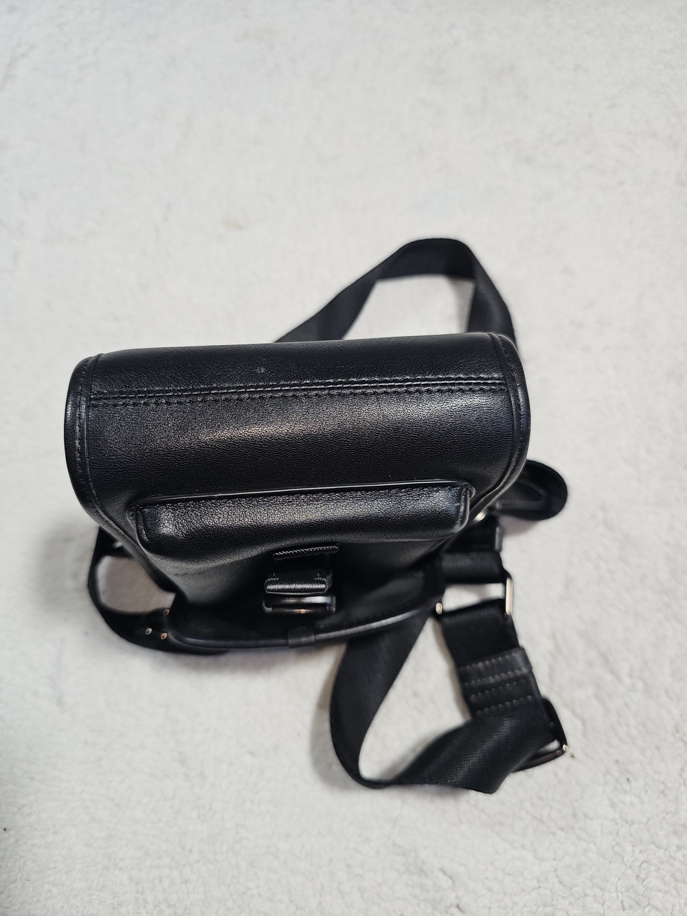 Coach Black Leather Messenger Crossbody with Detachable Coin Pouch - Picture 8 of 12